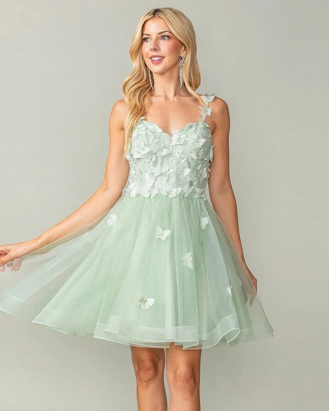 Hearty Tulle Prom Dresses Sweetheart Spaghetti Strap Ruched Appliques Homecoming Dresses vestidos de graduación Green