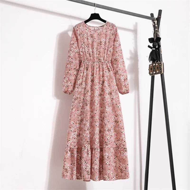 Erin Aesthetic Floral Long Dress for Summer Premium Wardrobe Essential
