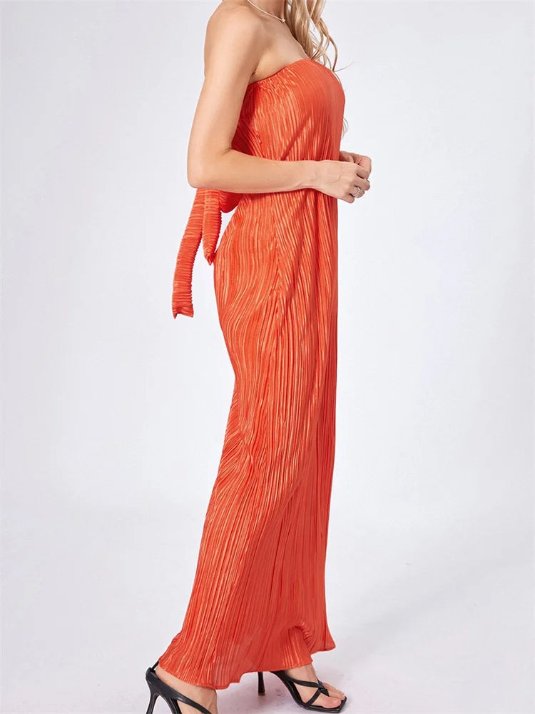 Strapless Tie-up Off Shoulder Floral Dress - View 5 | VelvetHem