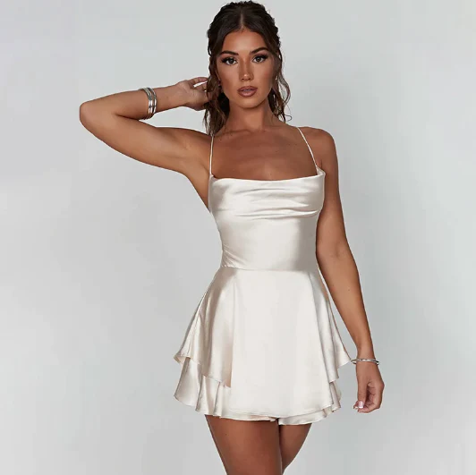 Samantha Exclusive Satin Dress Chic Silhouette Collection