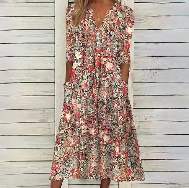 Chelsea Luxe Bloom Midi Dress for Women Chic Silhouette Collection