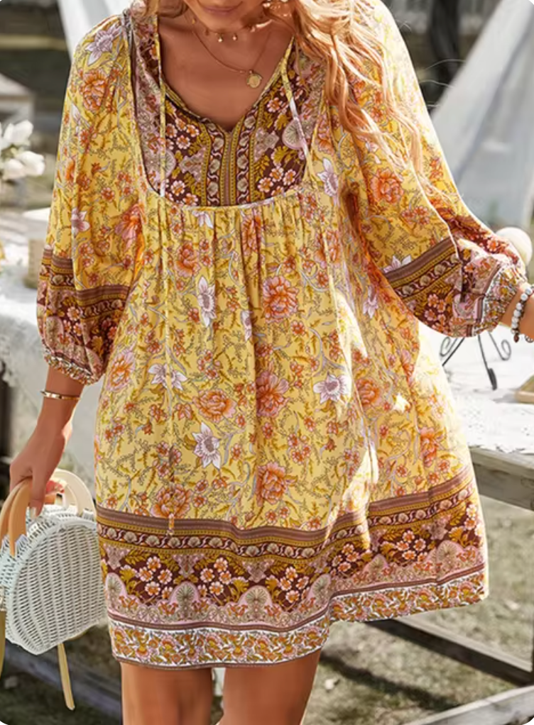 Kristen Chic Half Sleeve Floral Dress Boutique Collection