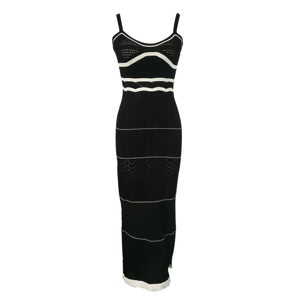 Striped Knit Midi Dress