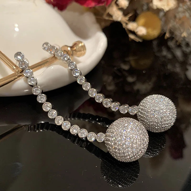 Luxury Zircon Bridal Earrings Cubic Zirconia Wedding Drop Earring For Brides Accessories Women Party Evening Dress Jewelry