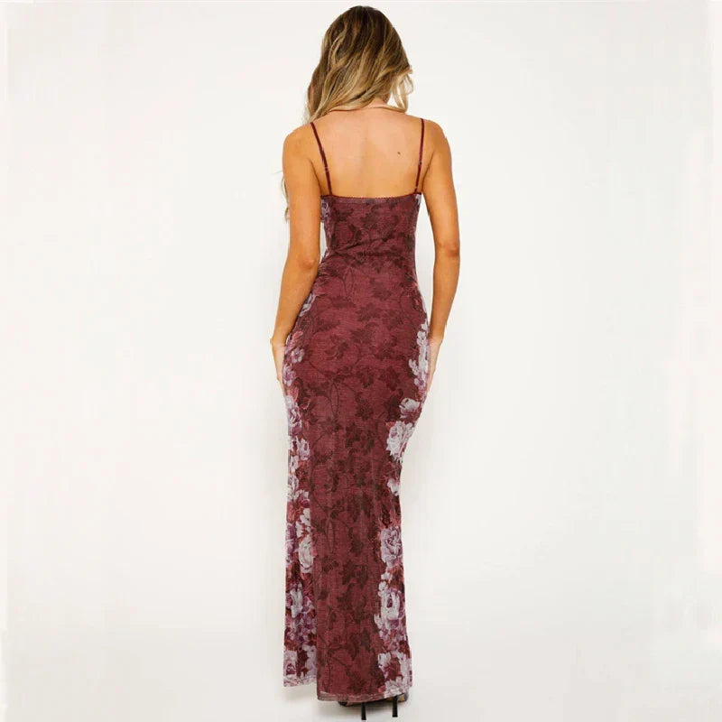 Vintage Backless V-neck Sleeveless Bodycon Slip Dress - View 3 | VelvetHem