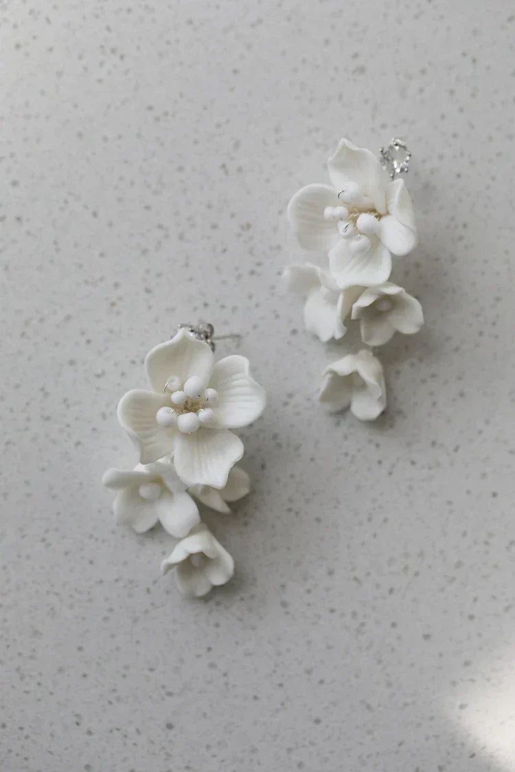 Wedding Hair Accessories Porcelain Flower Headpiece Headwear Women Girl Headdress For Brides Headband Hairband Bridal Jewelry silver color 1