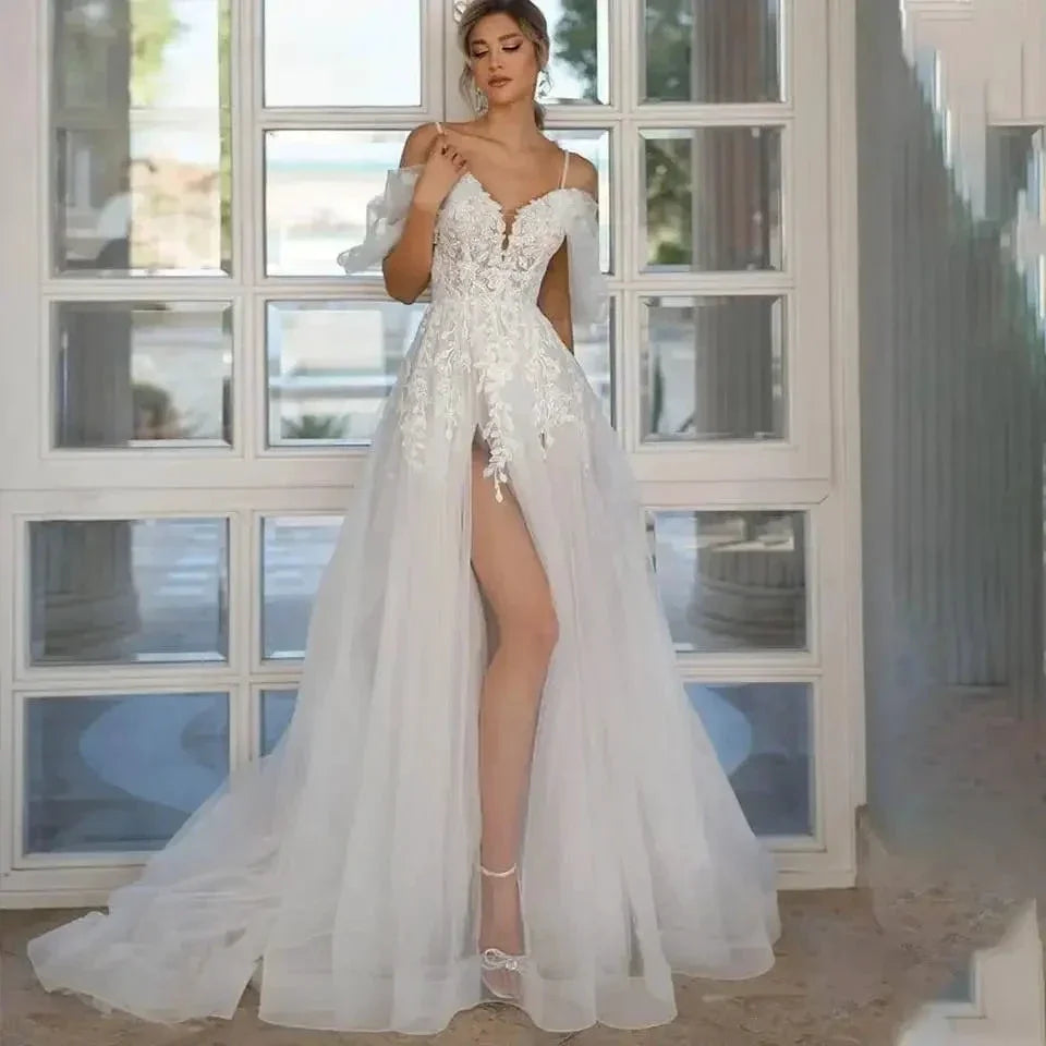 Vestido De Noiva Lace Wedding Dress Robe Princess Mariage Plus Size Bridal Wedding Gowns (ZD14018)