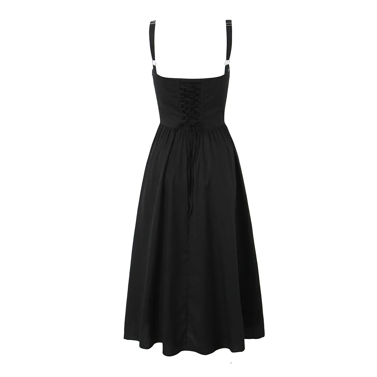 Wire Corset Style Low Waist White Midi Dress