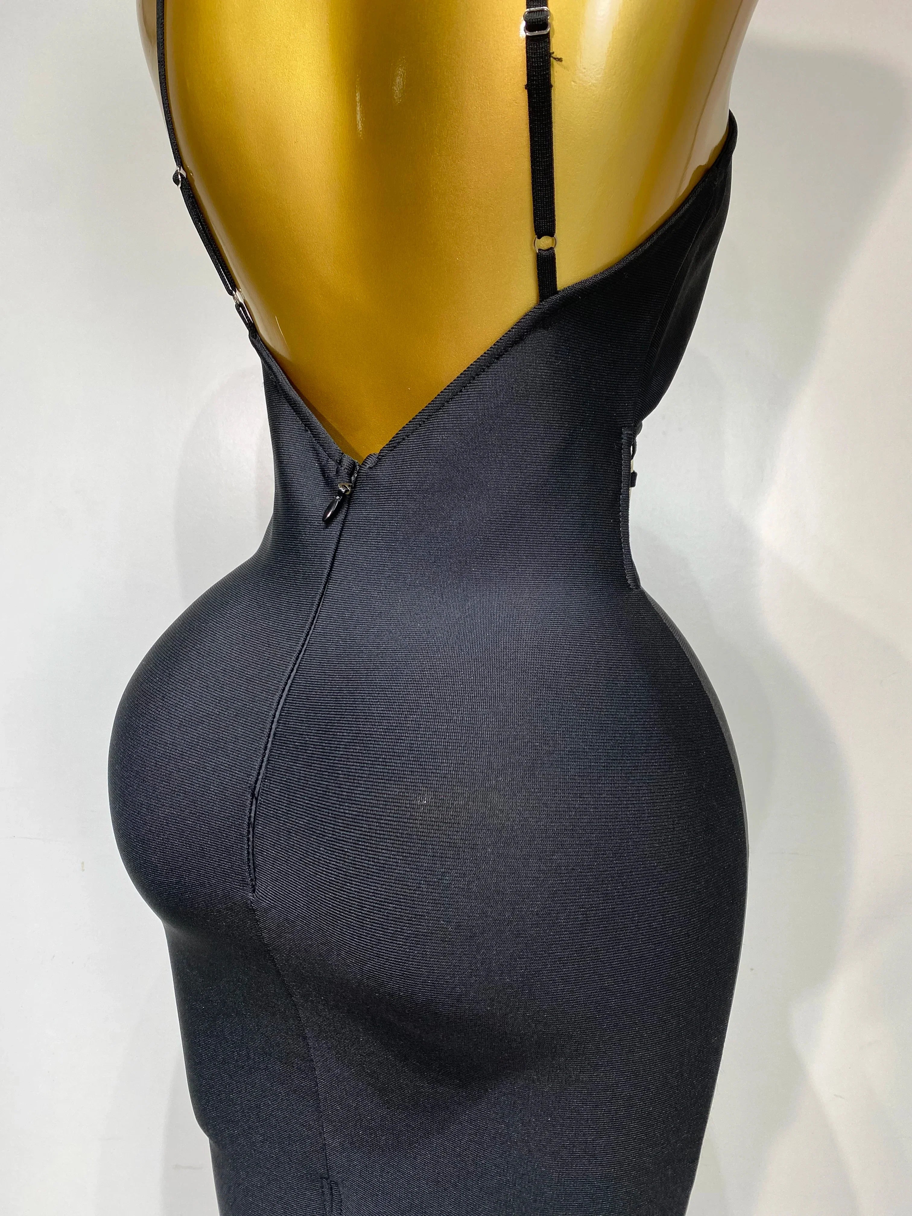 Women Sexy Backless Bodycon Bandage Dress Nightclub Party Evening Dress Luxury Birthday Cut Out Black Dresses