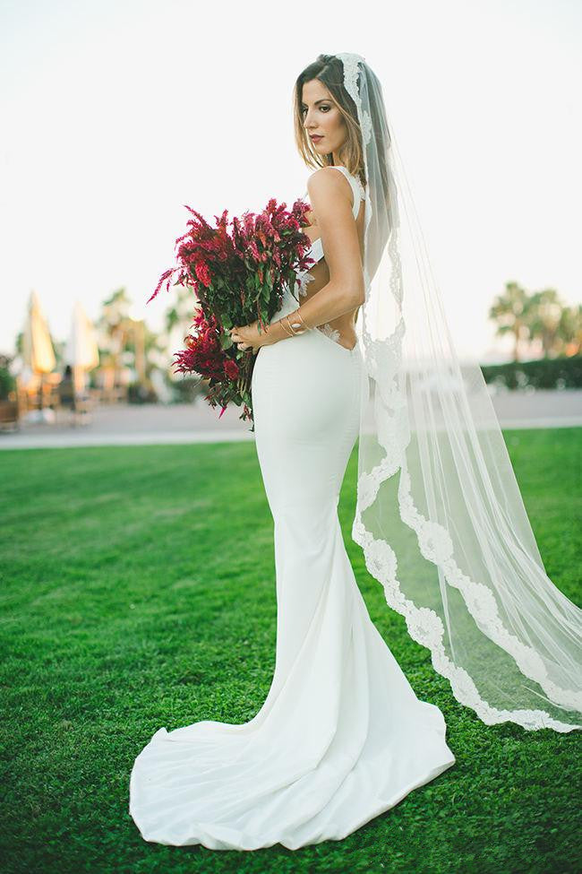 Sexy Mermaid Beach Wedding Dress Outdoors Backless Sleeveless Summer Bridal Gowns