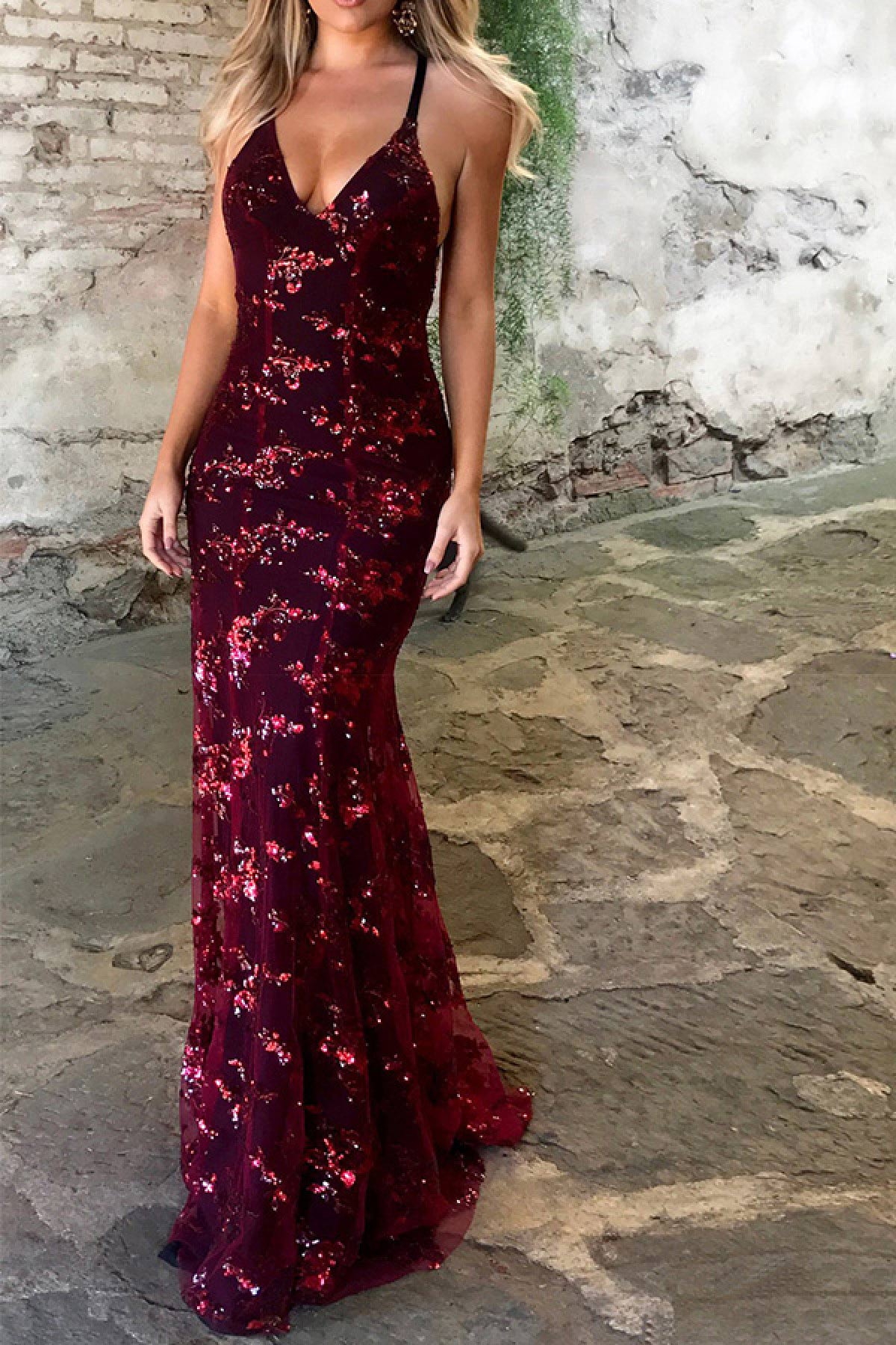 Sexy Silver Mermaid Sparkly Prom Dress - Fashionpara