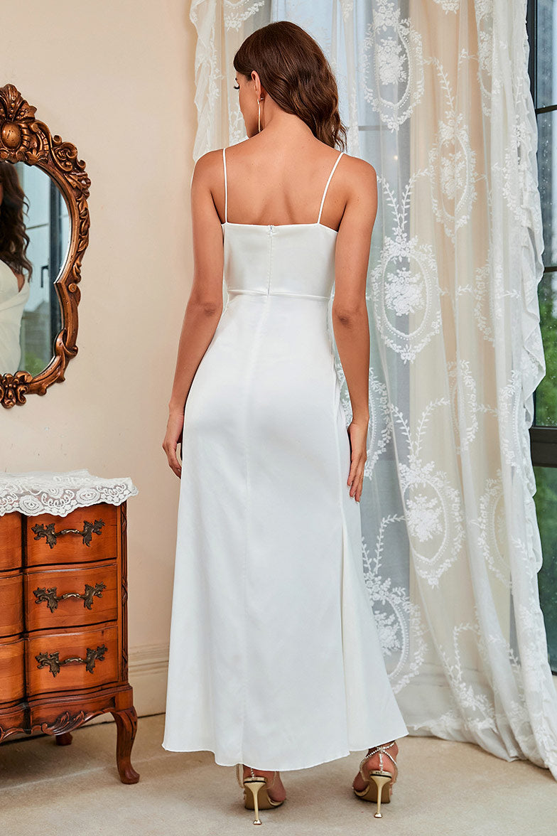 Sexy White Sleeveless Prom Gown Evening Dress - Fashionpara