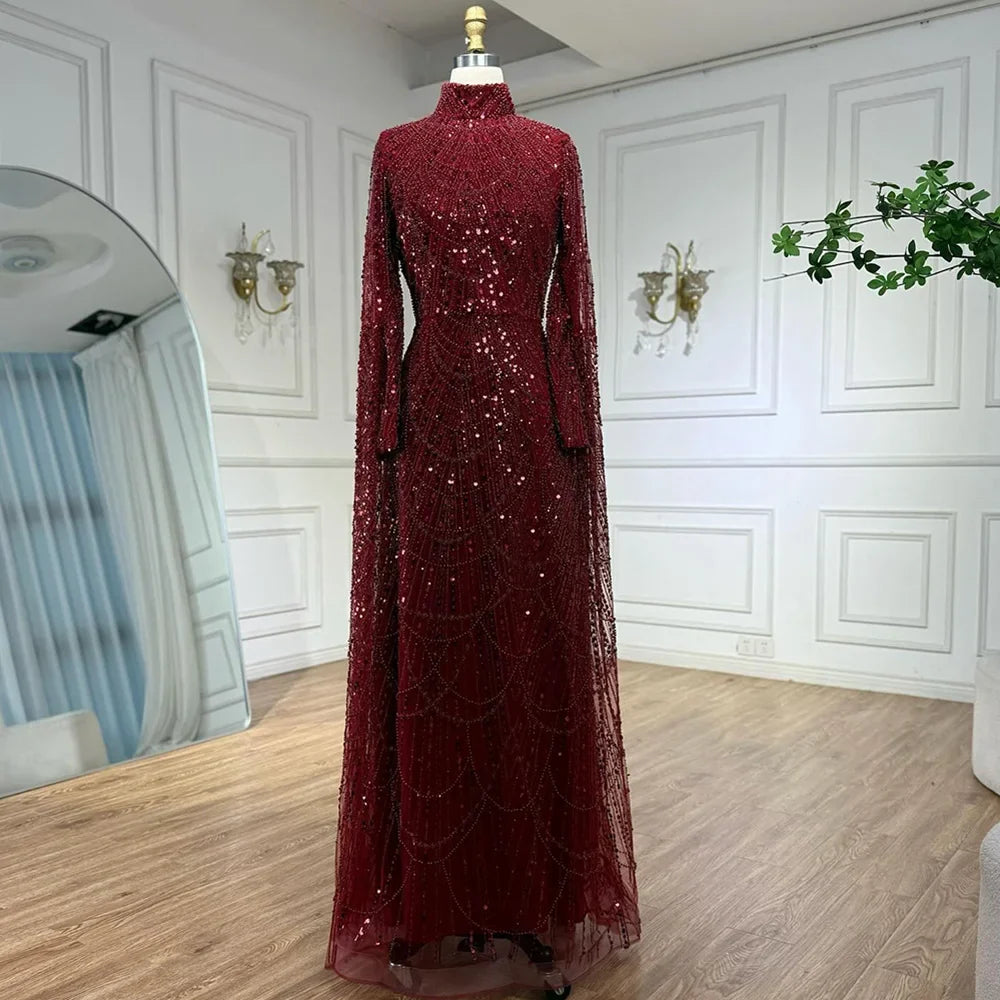 Zapdress White High Neck Long Sleeve Mermaid Evening Dress 2026 Party Gowns for Women DLA72591 Customized (ZD17255)