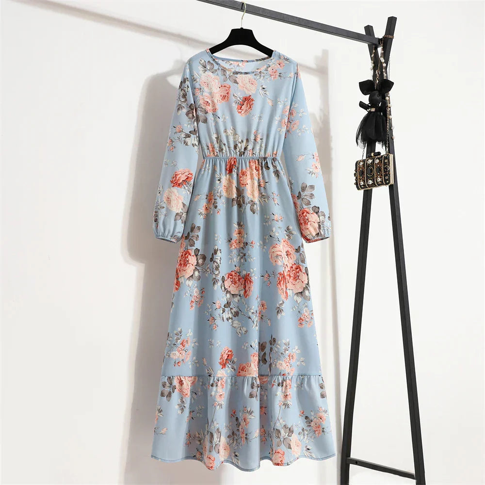 Erin Aesthetic Floral Long Dress for Summer Premium Wardrobe Essential