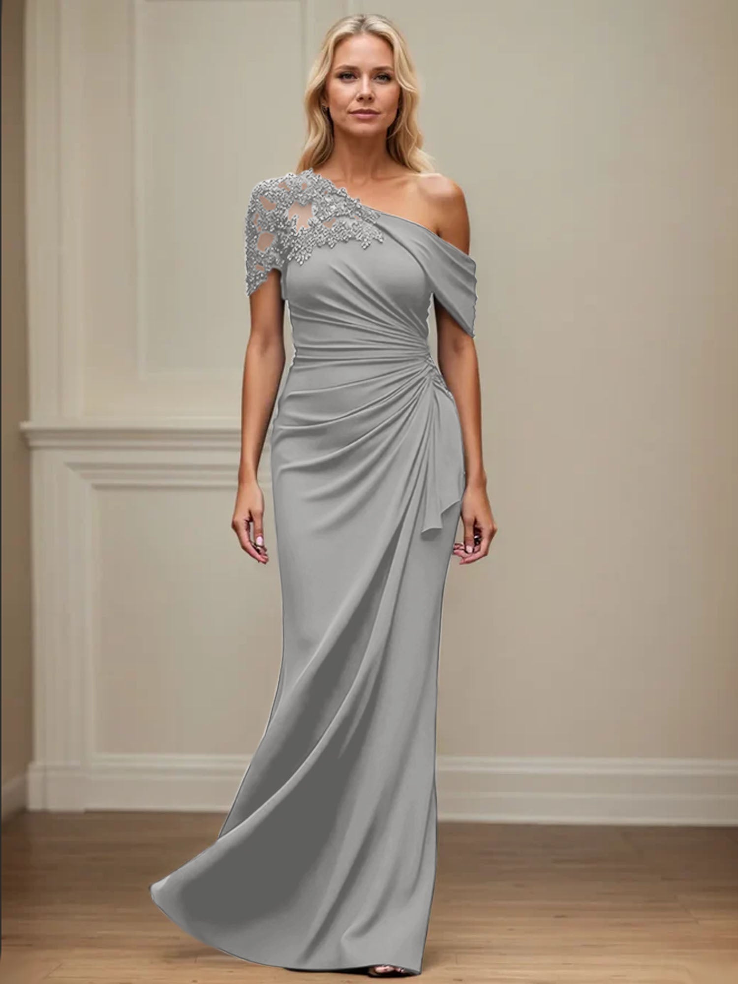 Trumpet/Mermaid Asymmetrical Mother of the Bride Dress with Appliques