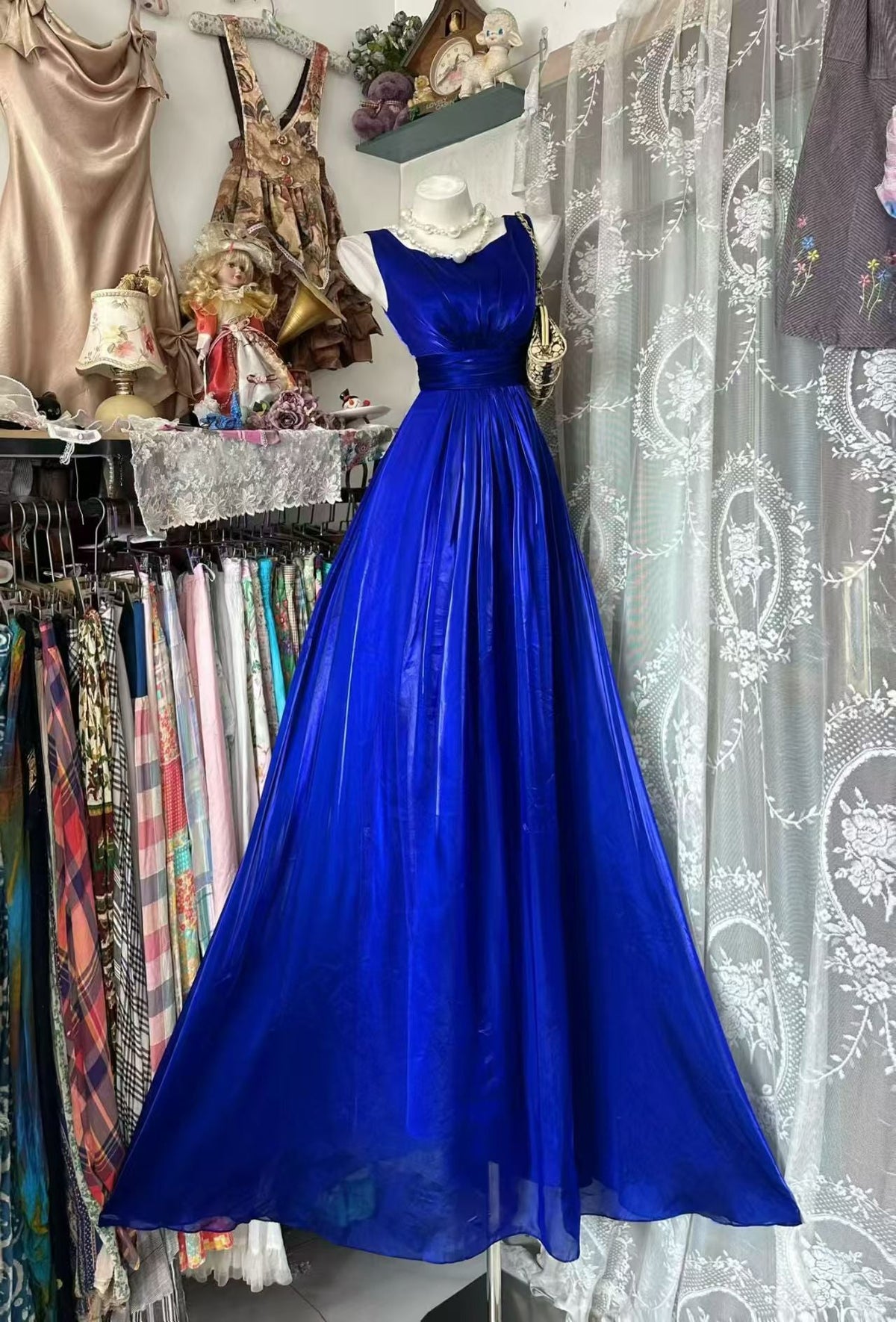 Sleeveless A Line Royal Blue Prom Dress Formal Evening Dress J10526