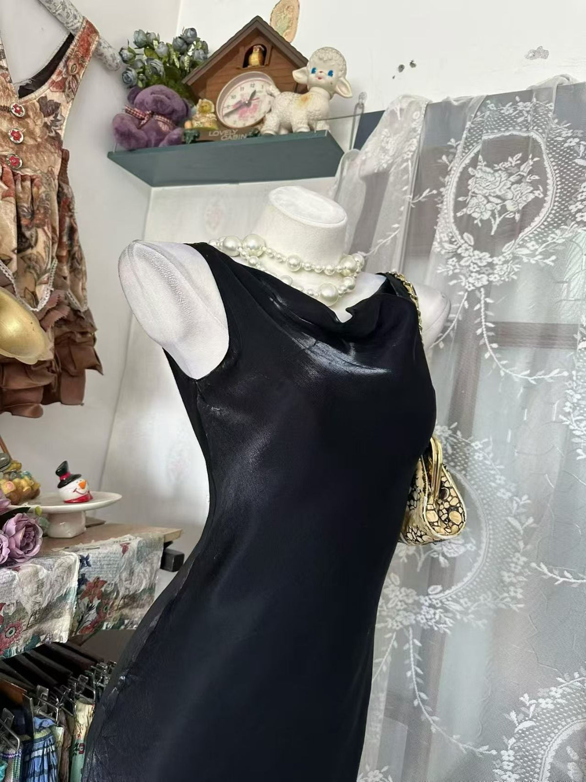 Sleeveless Black Mermaid Prom Dress Retro Evening Gown  J10917