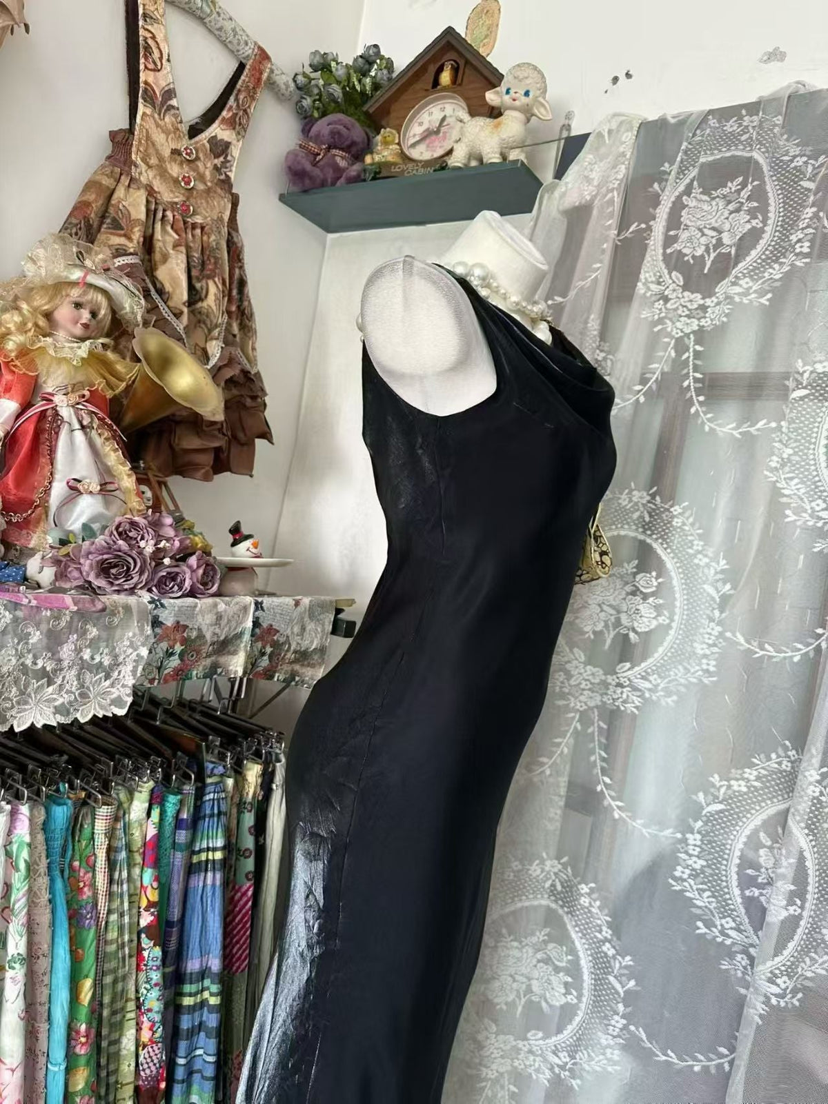 Sleeveless Black Mermaid Prom Dress Retro Evening Gown  J10917