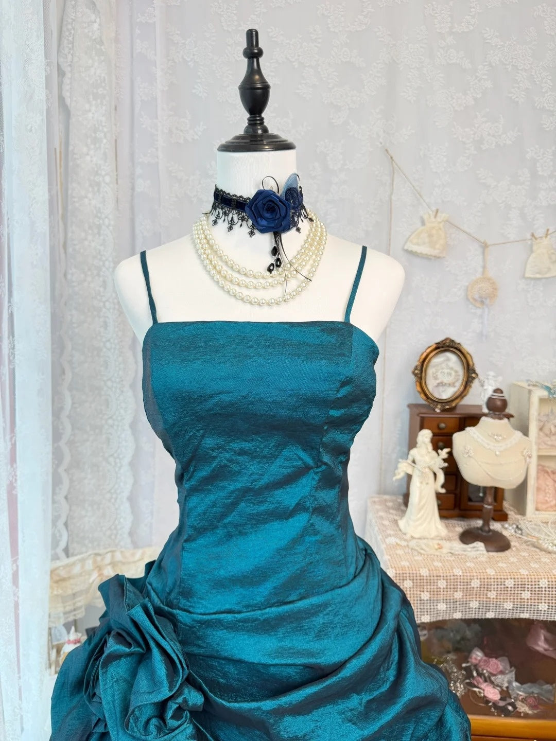 Spaghetti Strap Turquoise Short Homecoming Dress  J10328