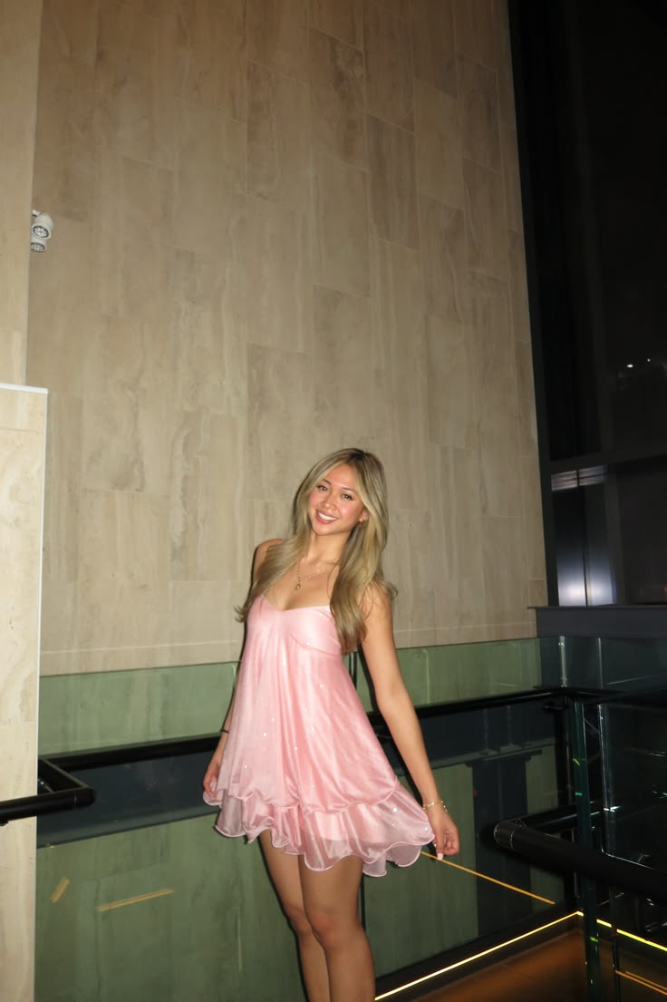 Spaghetti Straps A-Line Pink Organza Homecoming Dress