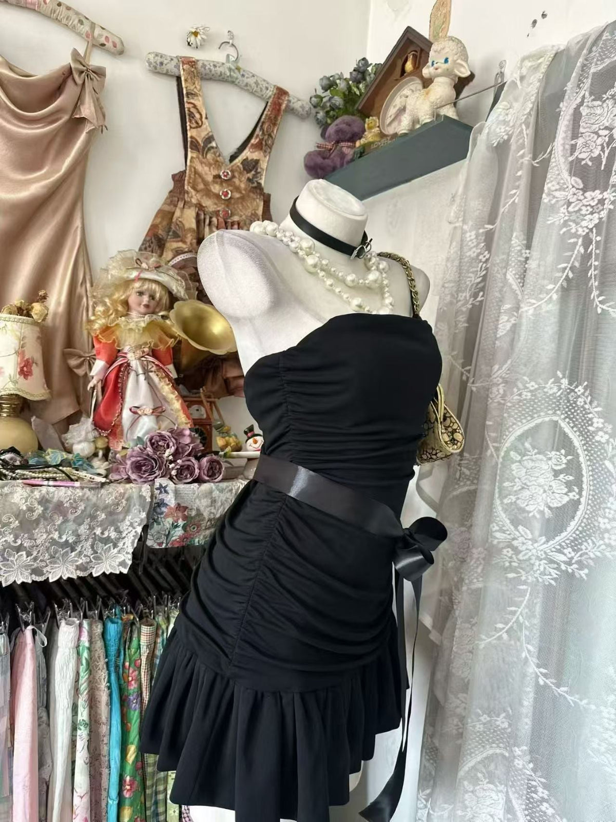 Spaghetti Straps Black Short Homecoming Dress A Lien Birthday Dress