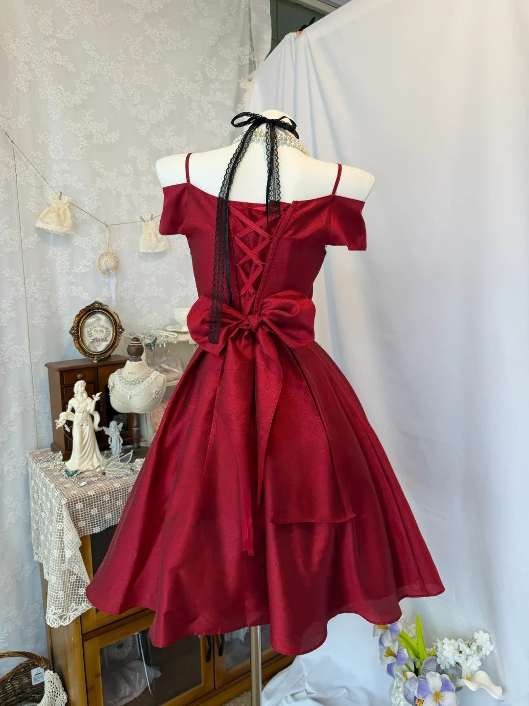 Spaghetti Straps Burgundy Short Homecoming Dress A-Line Birthday Dress