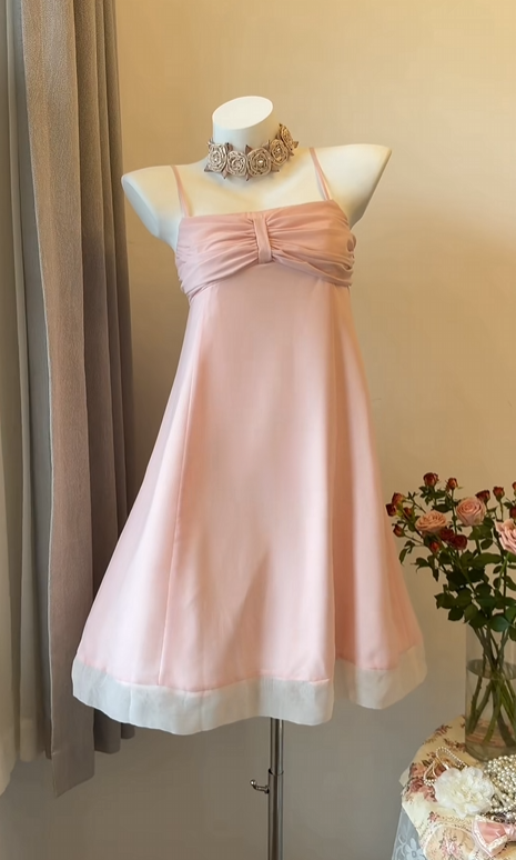 Spaghetti Straps Pink Chiffon A-Line Homecoming Dress