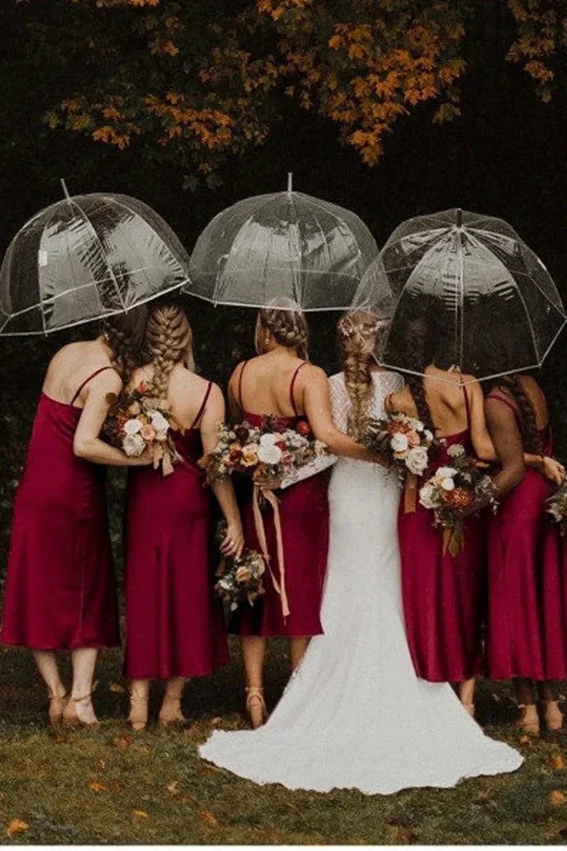 Spaghetti Straps Scoop Pleats Sheath Bridesmaid Dress (ZD13276)