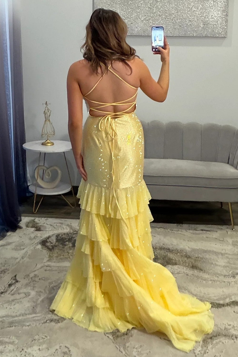 Stunning Mermaid Spaghetti Straps Red Long Prom Dress with Beading Ruffles