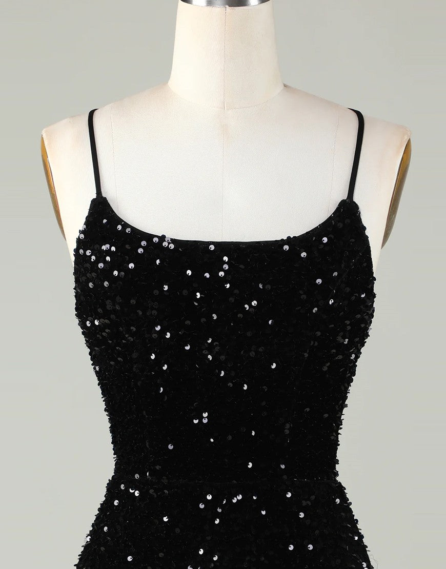 Short-Mini Spaghetti straps Corset Back Homecoming Dress