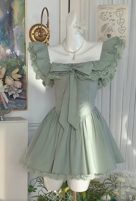 Square Neck A-Line Ruffled Homecoming Dress Birthday Dress