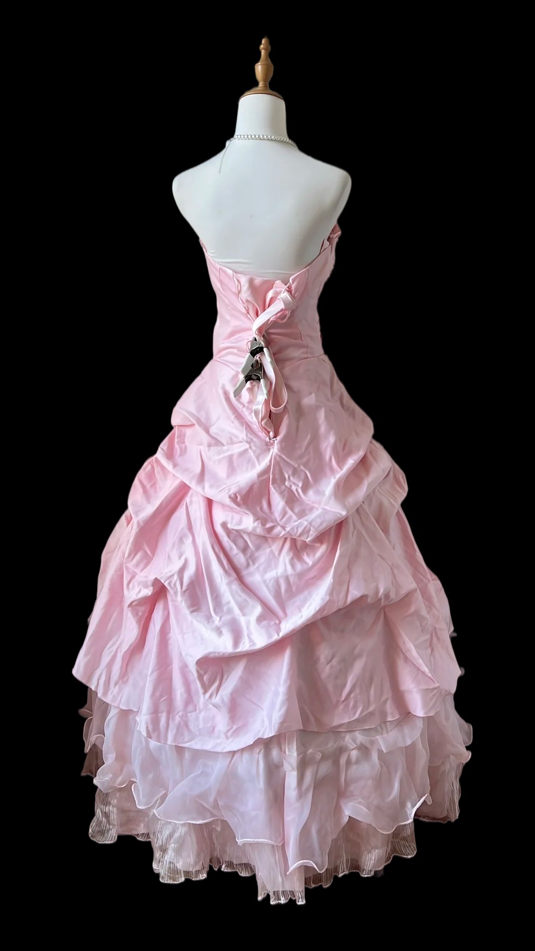 Strapless A-Line Pink Birthday Dress Princess Prom Dress