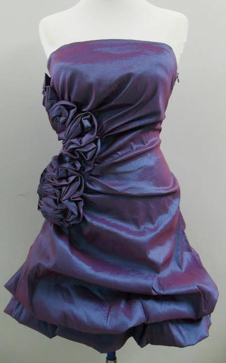 Strapless A-Line Purple Taffeta Homecoming Dress
