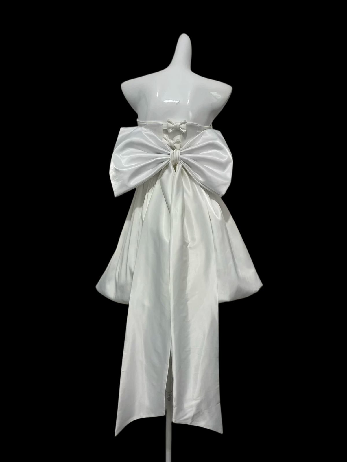 Strapless A-Line Satin Birthday Dress with Bow Knot Short Homecoming Dress