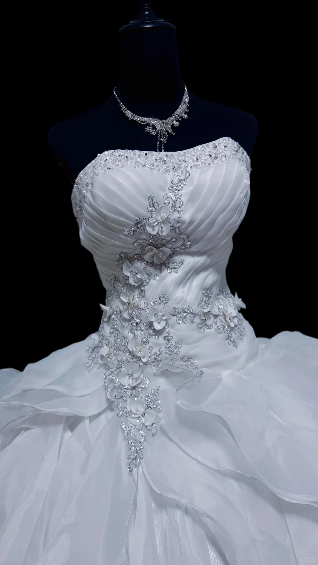 Strapless Ball Gown Sweet 16 Birthday Dress Ruffled Prom Dress