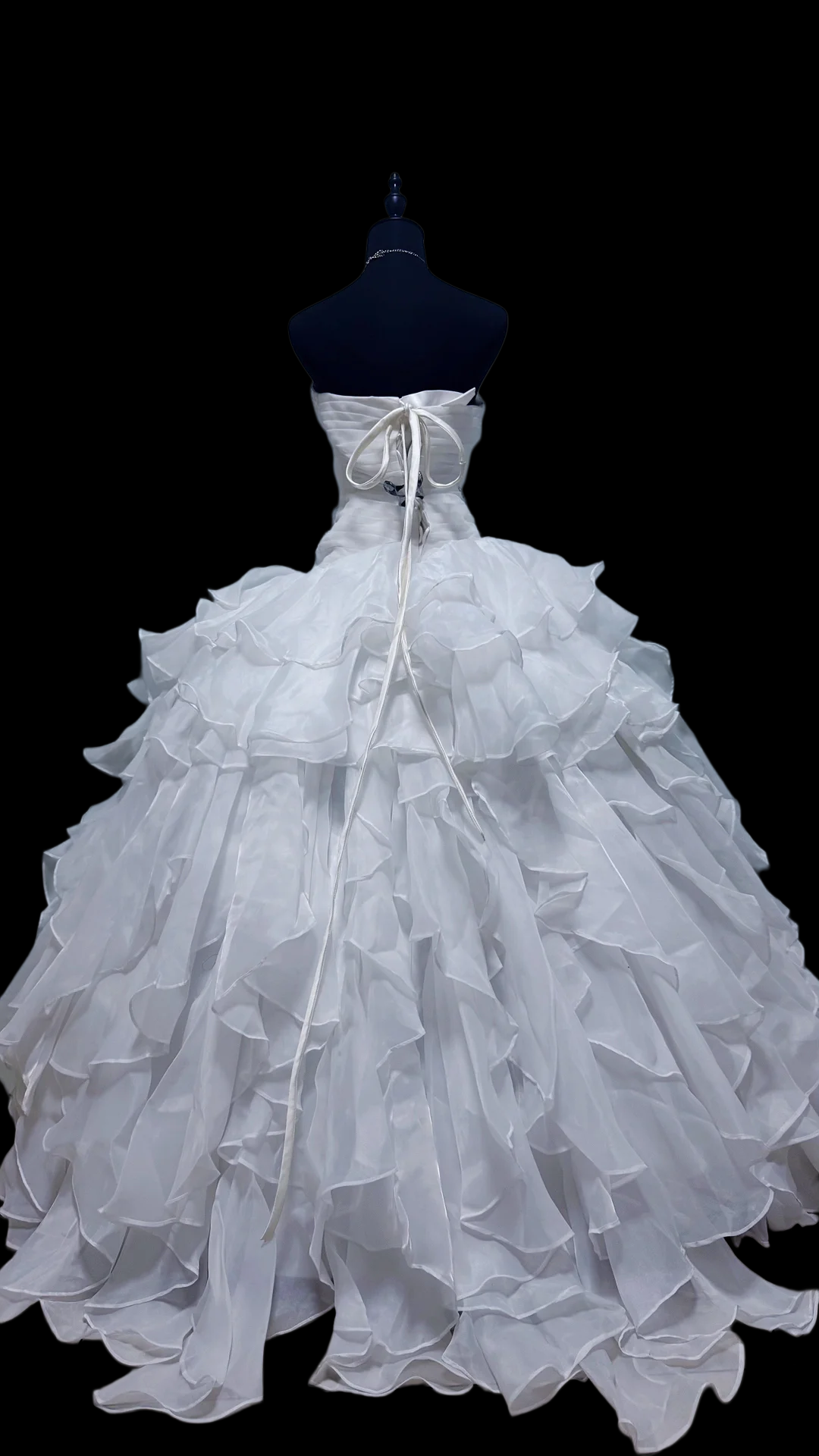 Strapless Ball Gown Sweet 16 Birthday Dress Ruffled Prom Dress