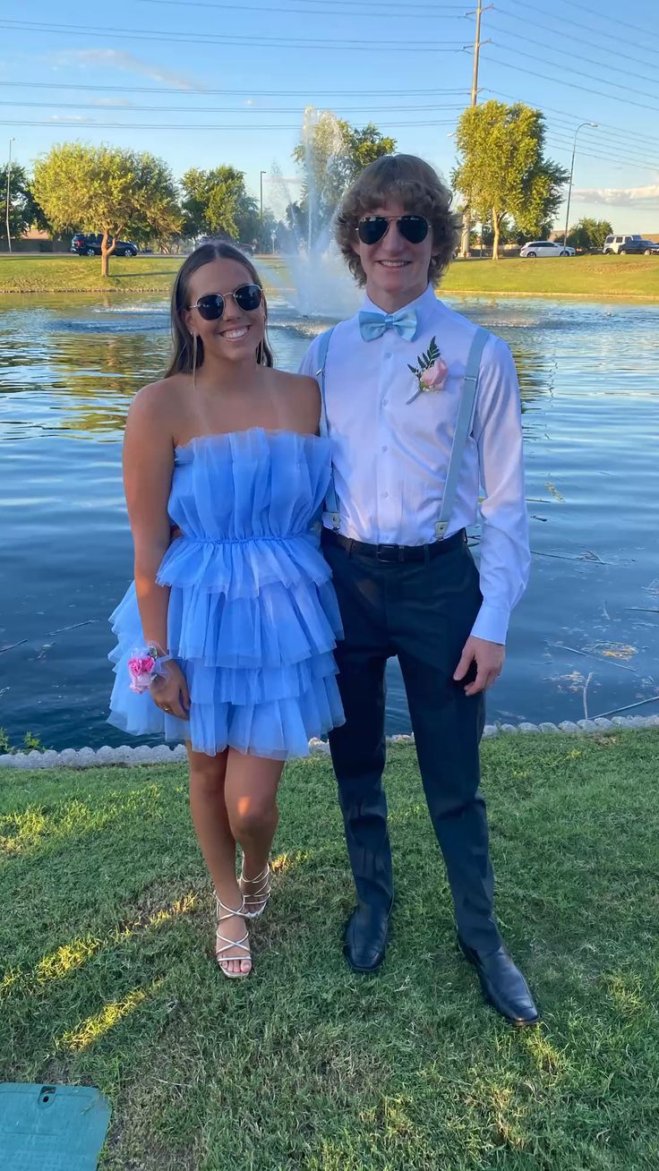 Strapless Blue Tulle Homecoming Dress A-Line Party Dress