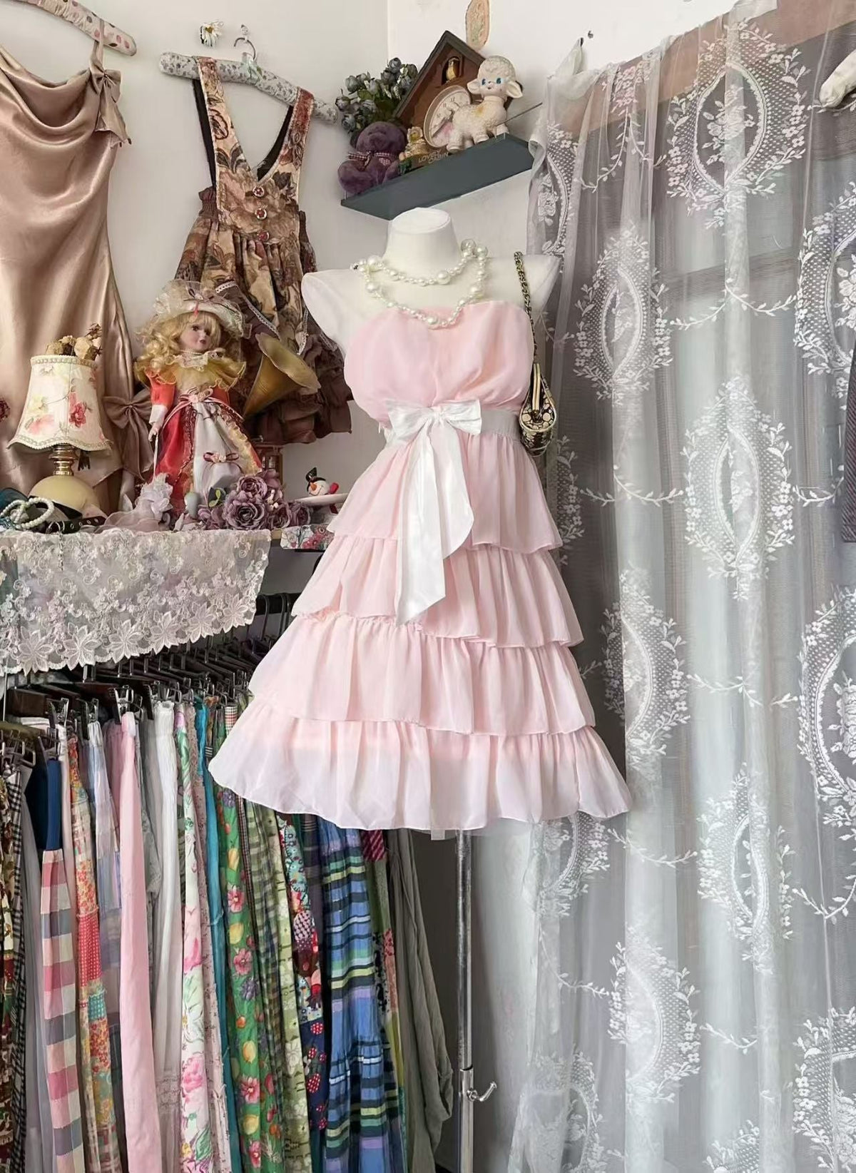 Strapless Pink A-Line Homecoming Dress Layered Birthday Dress