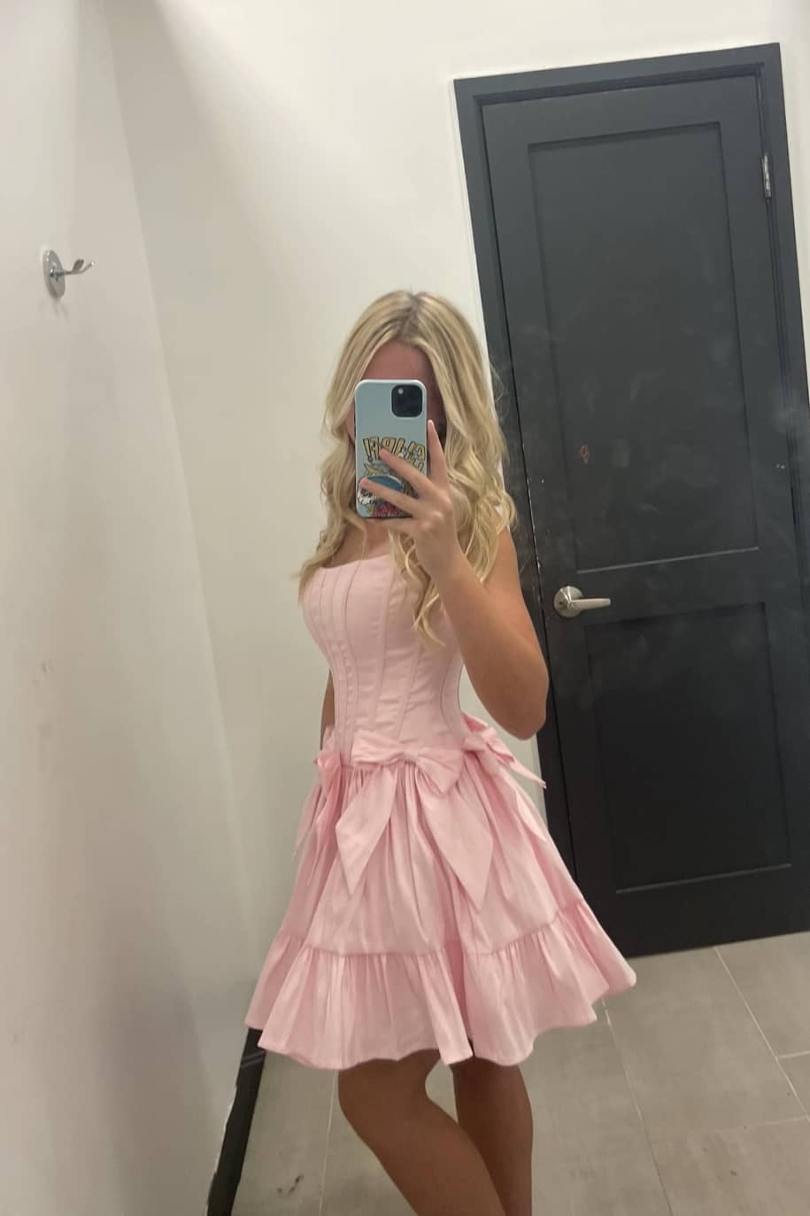 Strapless Pink Satin A-Line Homecoming Dress With Bow Knot