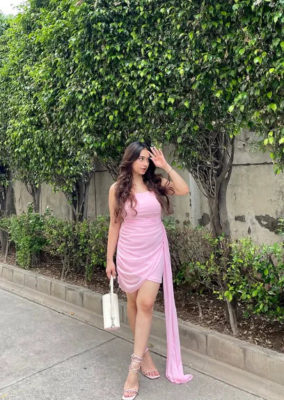 Strapless Pink Sheath Homecoming Dress J10703