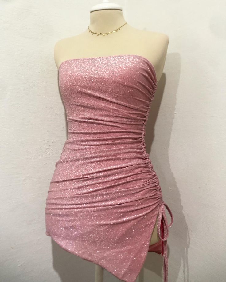 Strapless Pink Sheath Homecoming Dress Short Birthday Dress