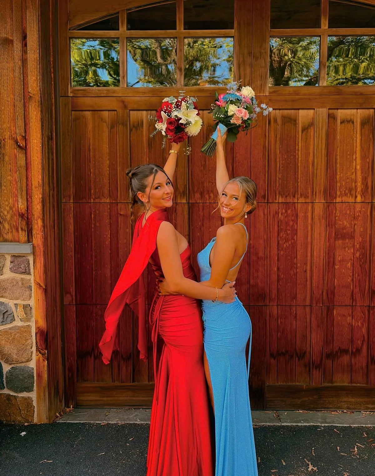 Strapless Red Mermaid Satin Prom Dress Formal Wedding Guest Dress