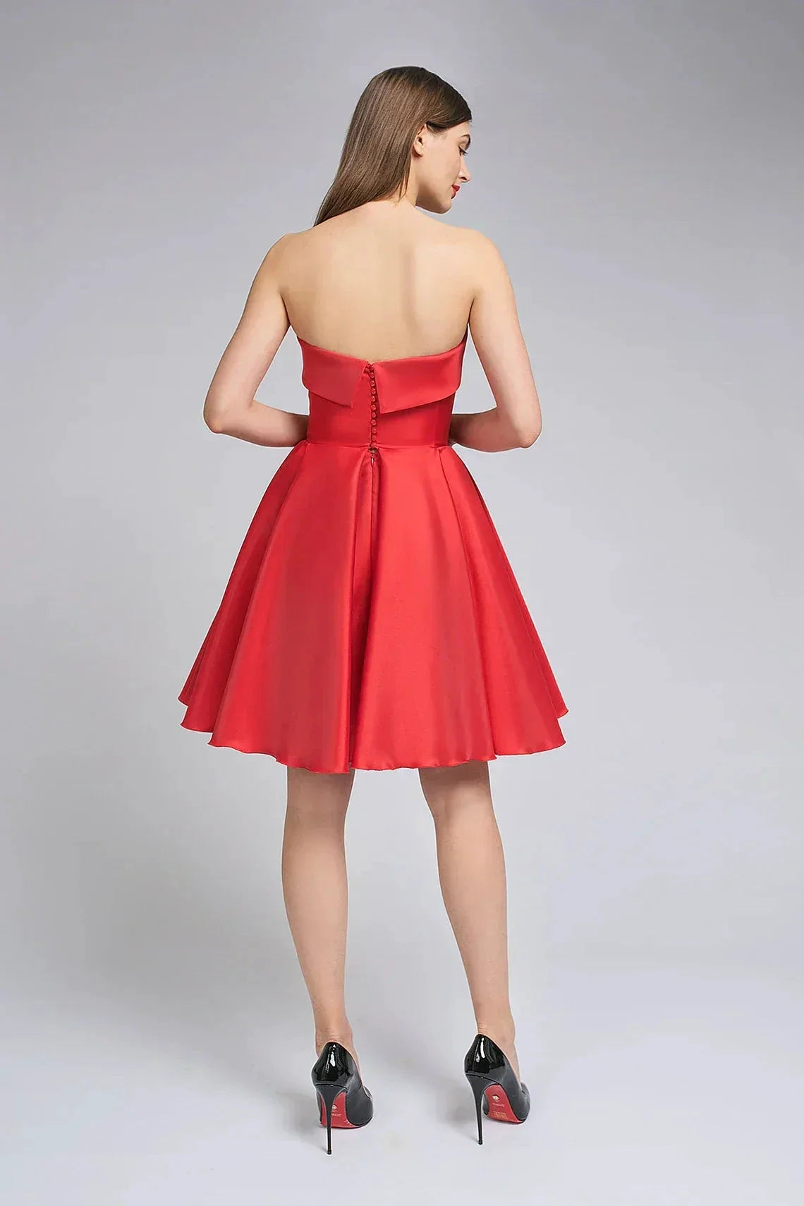Strapless Satin Homecoming Dresses for Teens (ZD11718)