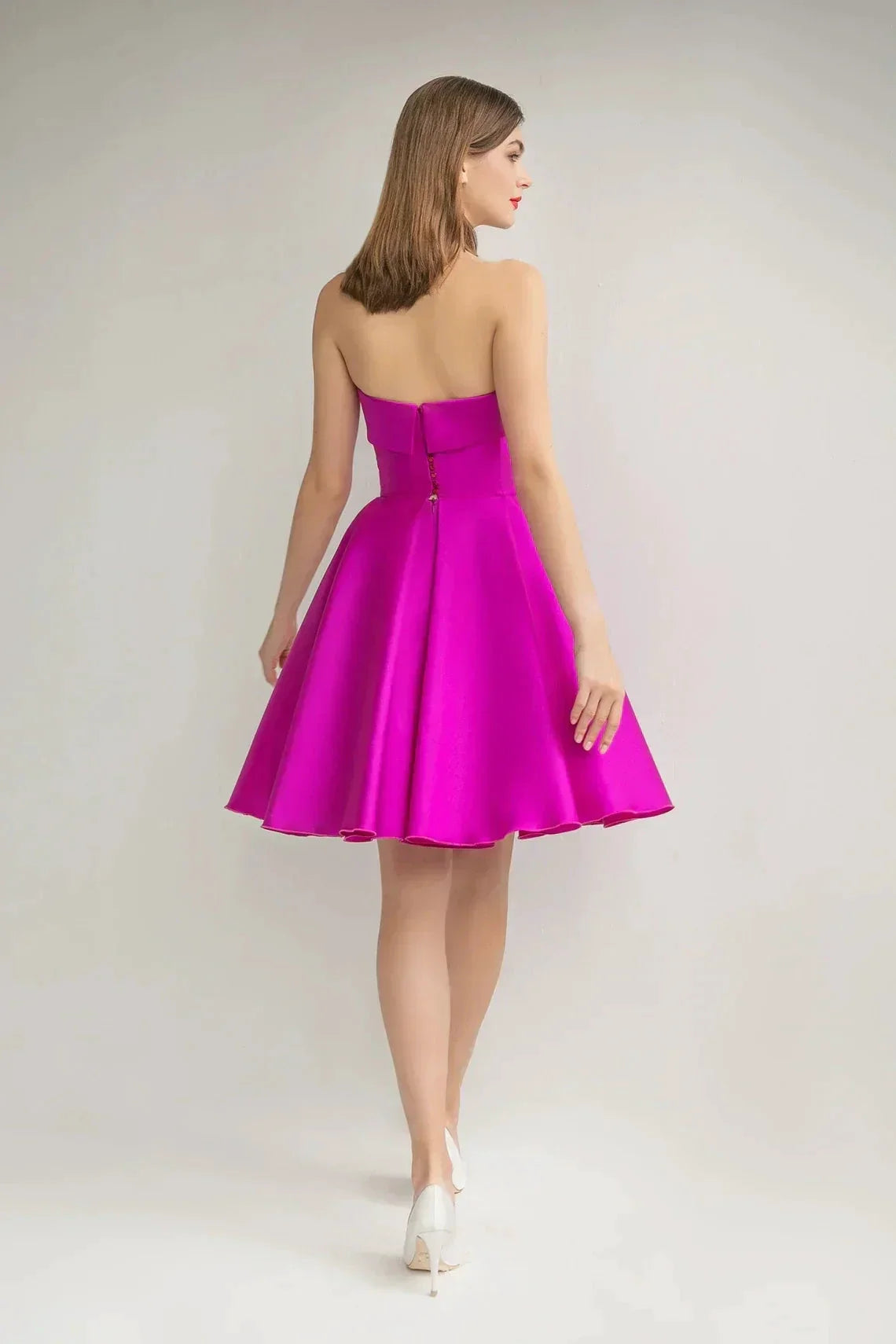 Strapless Satin Homecoming Dresses for Teens (ZD11718)