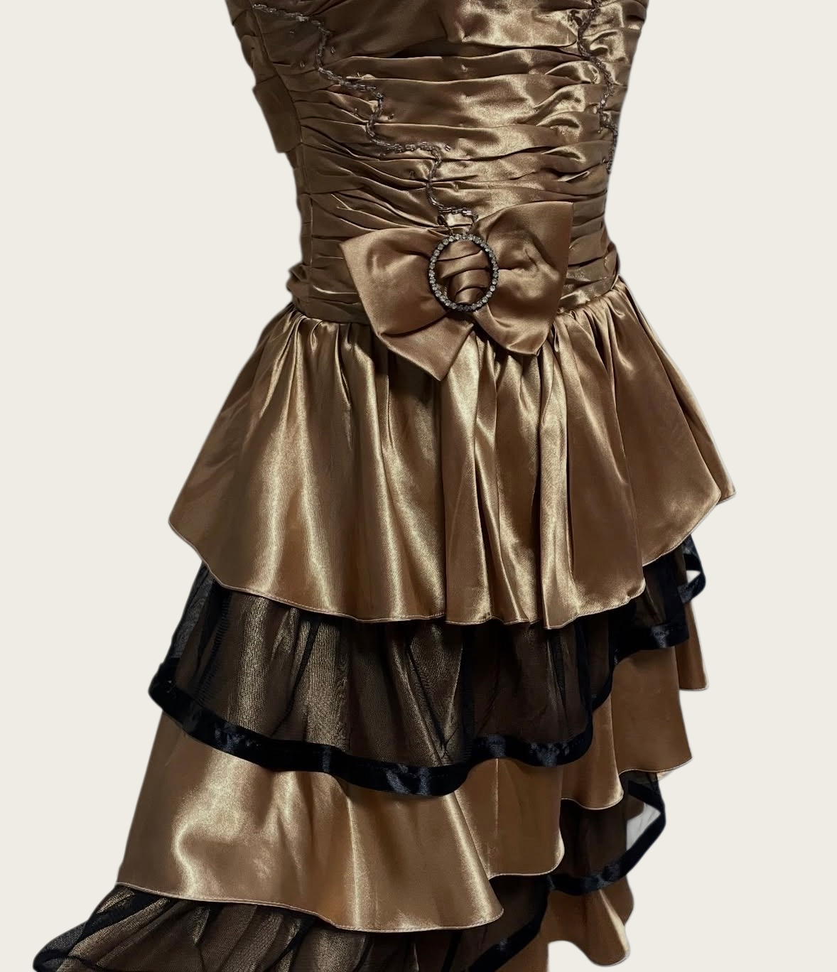 Strapless Satin Layered Homecoming Dress A-Line Short Birthday Dress