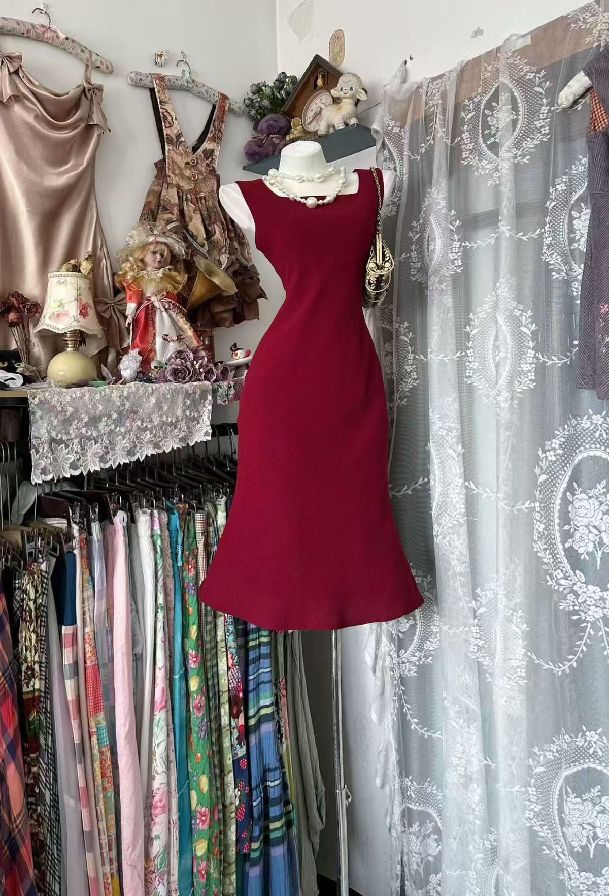 Strapless Sheath Burgundy Birthday Dress Short Evening Dress  J10083