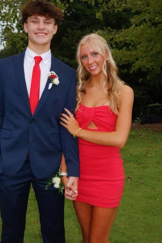 Strapless Sheath Homecoming Dress Short Cocktail Dress