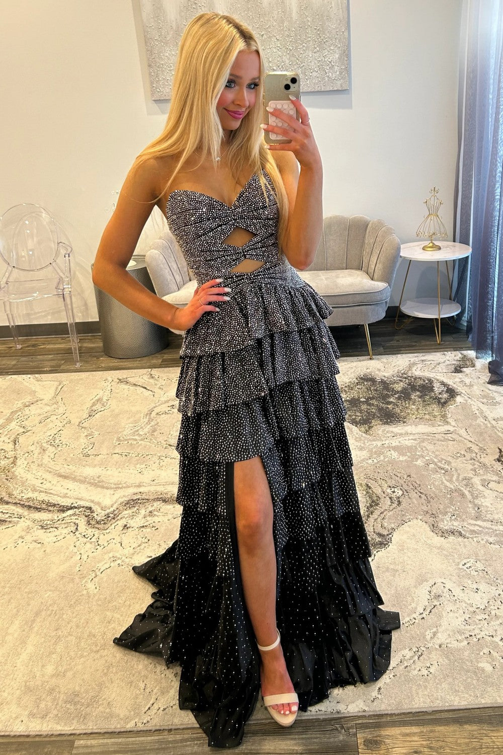 Sparkly A Line Sweetheart Hot Pink Long Prom Dress with Beading