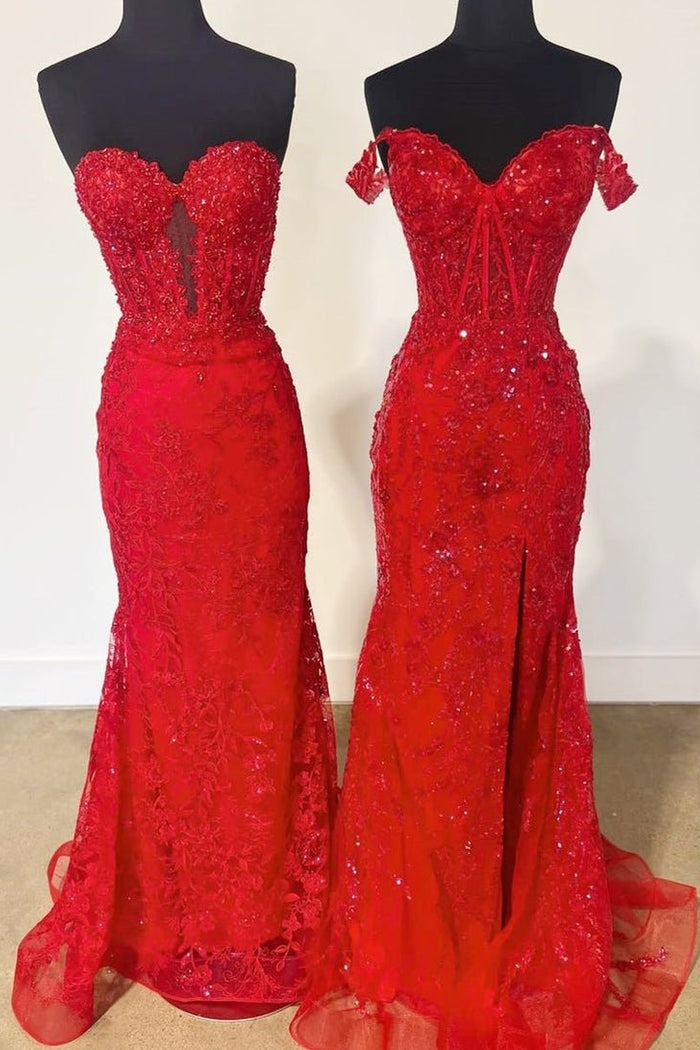 Charming Fuchsia Mermaid Sweetheart Backless Corset Prom Dress With Appliques