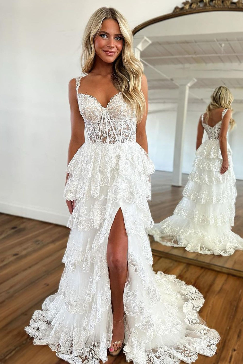Sparkly Black Off The Shoulder Long Tiered Corset Prom Dress With Sequin